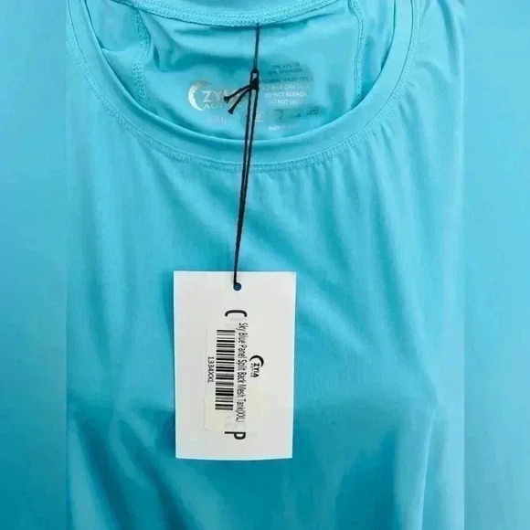 BNWT Zyia Active Sky Blue Panel Split Back Mesh Tank, XXL - Picture 8 of 10